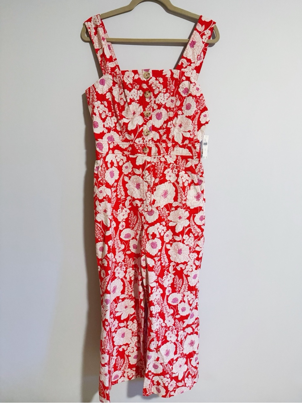 Maeve by Anthropologie - The Colette Red Floral Jumpsuit - Picture 4 of 8